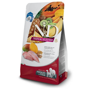 FARMINA N&D DOG LG TROPICAL CHICKEN M/L suņu barība Vista 10kg